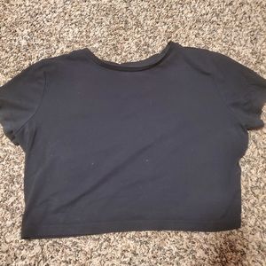 Black Crop Top Tshirt